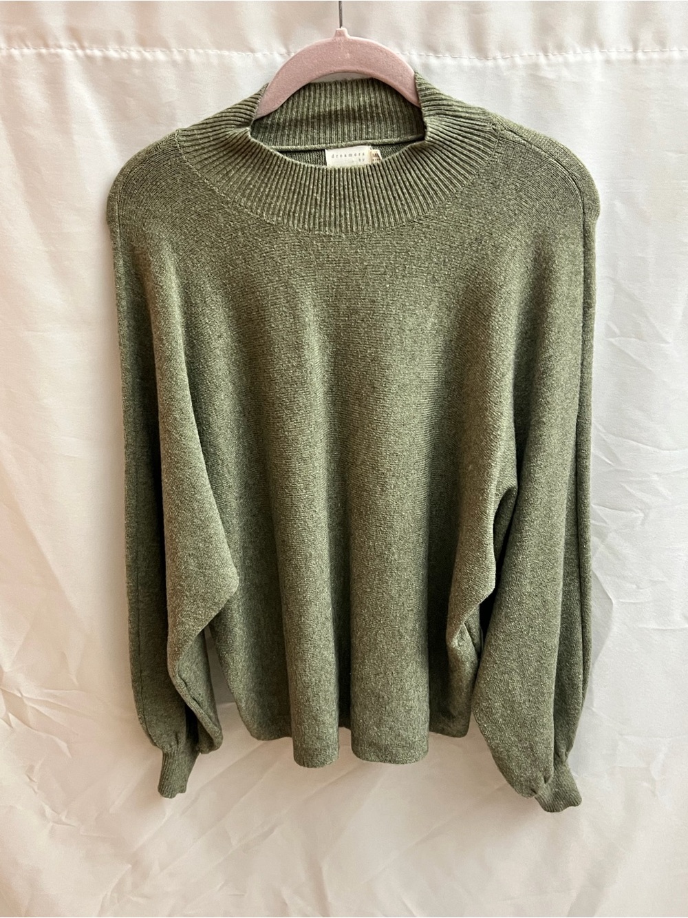 Dreamers by Debut Women’s M/L Olive Green Mock Neck Oversized Sweater